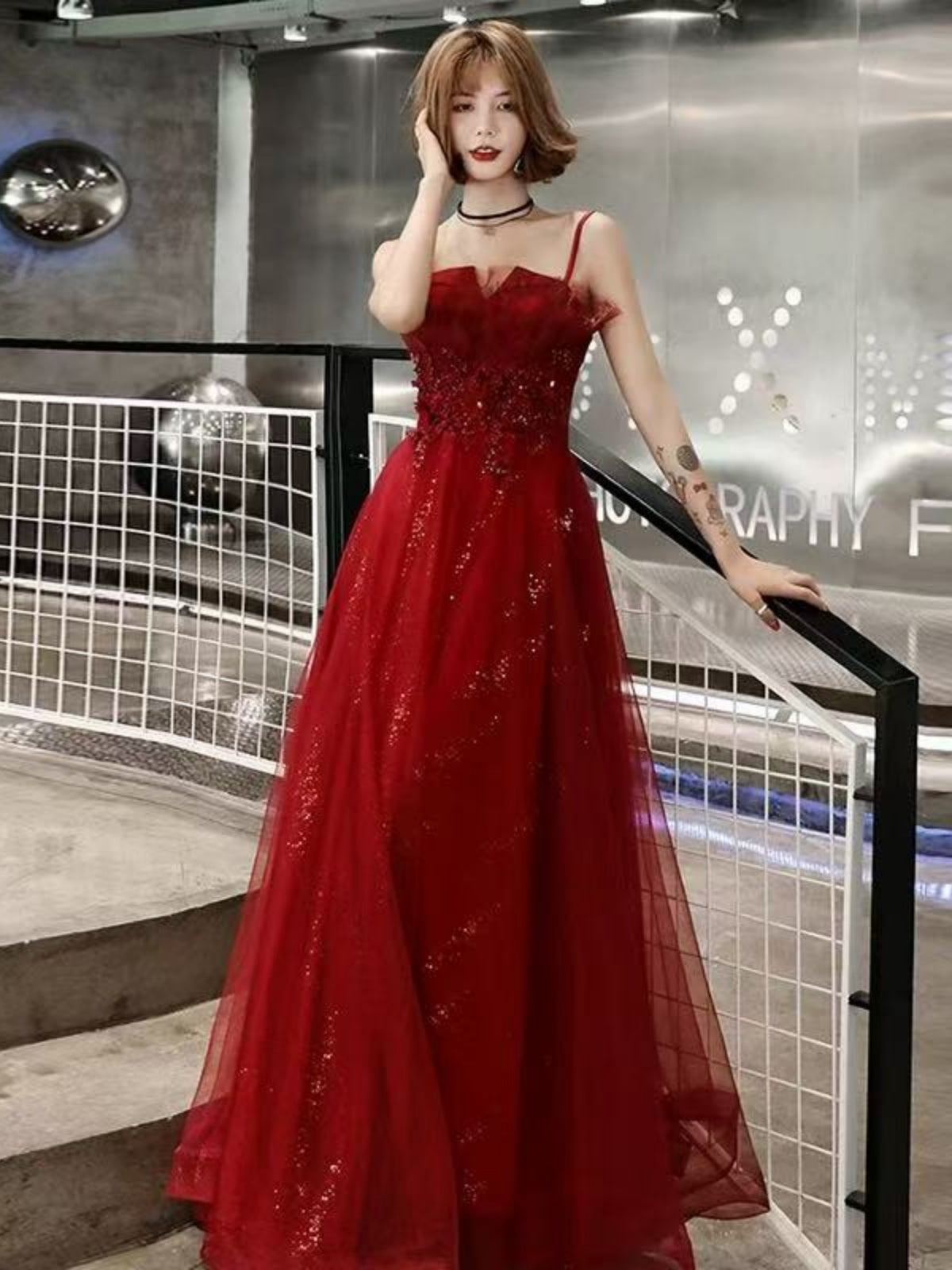 Spaghetti Straps Burgundy Black Shiny Tulle Lace Prom Dresses, Wine Red Black Lace Formal Dresses, Custom Size / Custom Color / With Rush+$19.99 Spaghetti Straps Burgundy Black Shiny Tulle Lace Prom Dresses, Wine Red Black Lace Formal Dresses, Custom Size / Custom Color / With Rush+$19.99