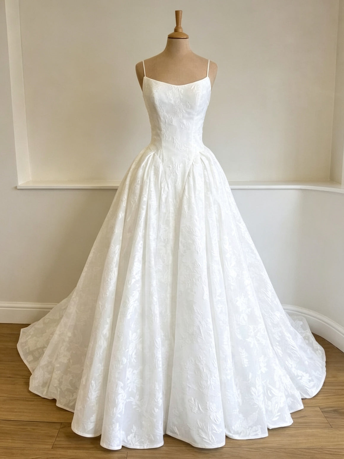 Spaghetti Straps White Lace Wedding Dresses, White Lace Bridal Gowns, White Lace Bridal Prom Dresses