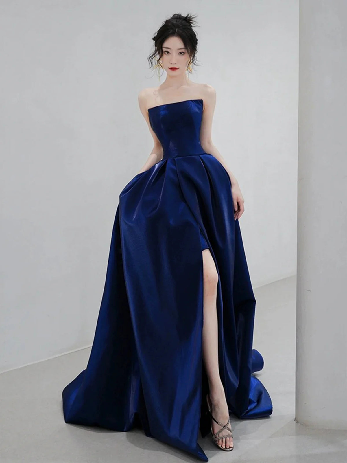 Strapless Royal Blue Long Prom Dresses, Long Royal Blue Formal Graduat - shegown Strapless Royal Blue Long Prom Dresses, Long Royal Blue Formal Graduat - shegown
