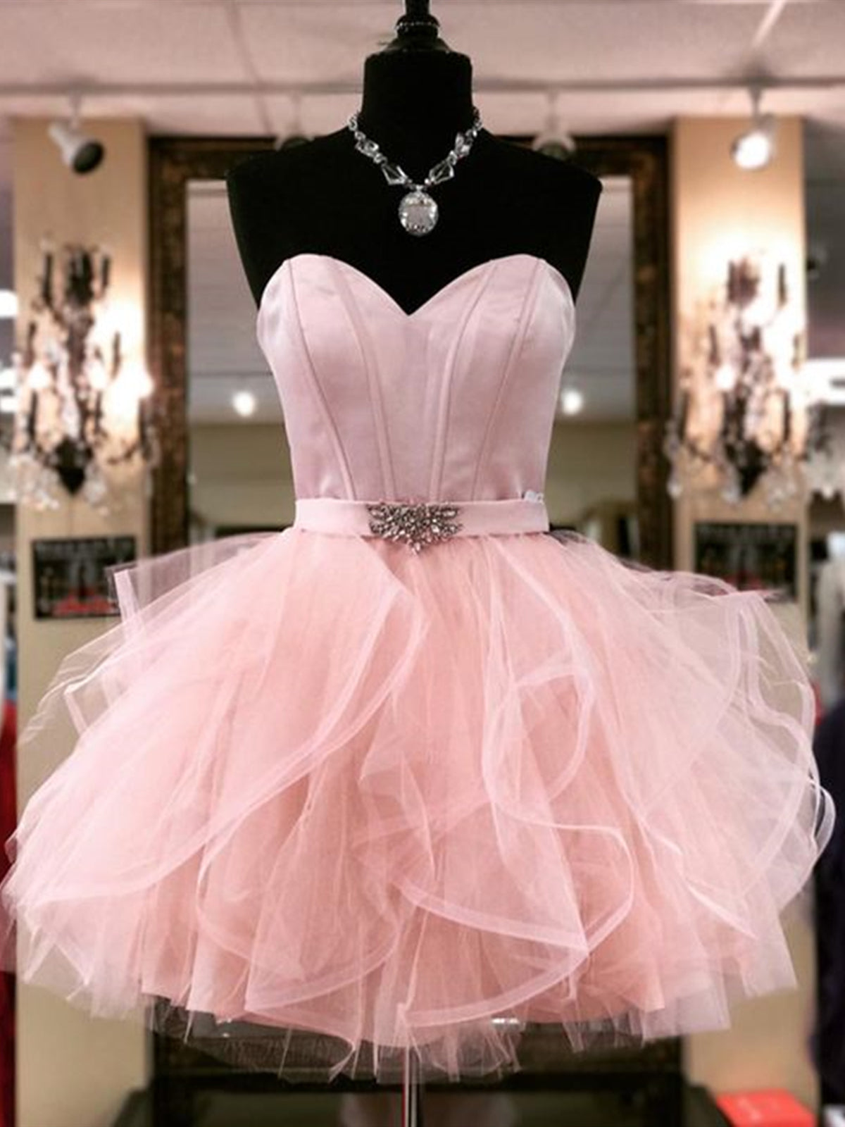 Strapless Short Pink Prom Dresses, Strapless Short Pink Formal Homecoming Dresses Strapless Short Pink Prom Dresses, Strapless Short Pink Formal Homecoming Dresses