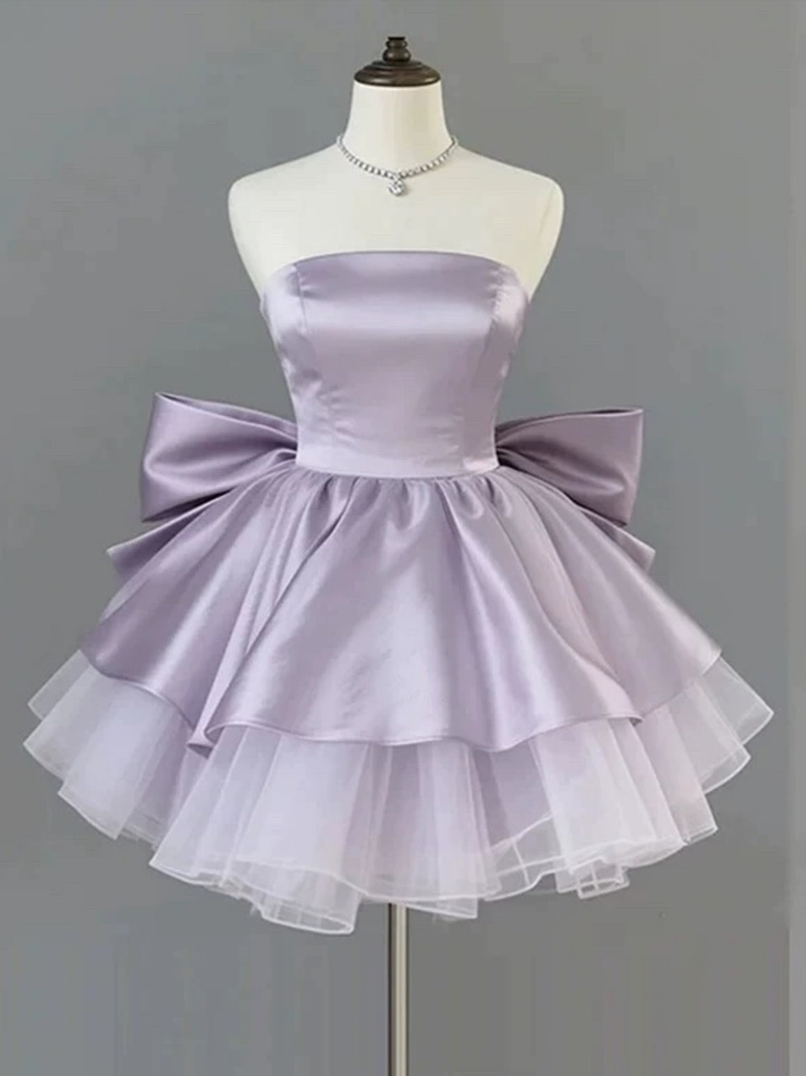 Strapless Short Pink Purple Prom Dresses, Short Pink Purple Formal Graduation Dresses