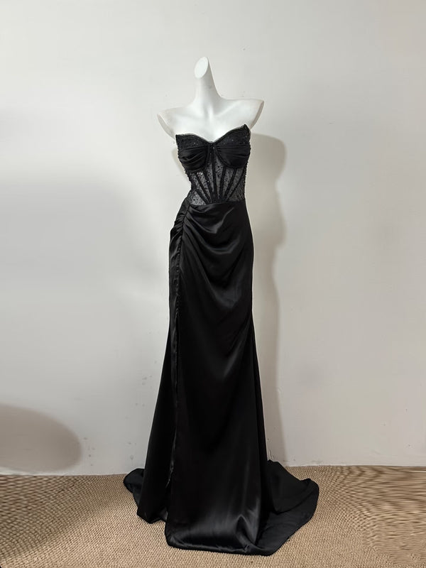 Sweetheart Mermaid Long Prom Dress Sexy Sequin Black Girl Graduation Dress fg8370 main image 0