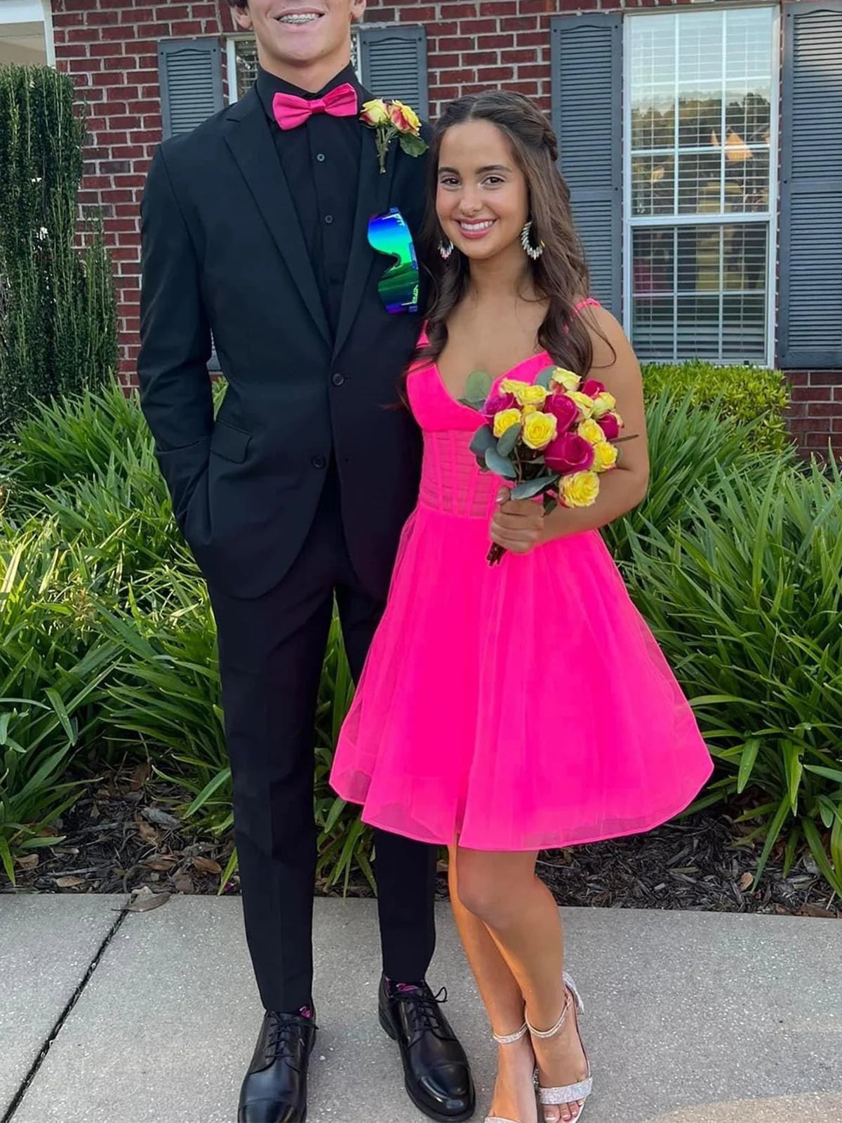Homecoming Dresses Macy's Pink And Black Dress V Neck Short Pink Black Prom Dresses, Short V Neck Formal Homecoming Dresses Homecoming Dresses Macy's Pink And Black Dress V Neck Short Pink Black Prom Dresses, Short V Neck Formal Homecoming Dresses