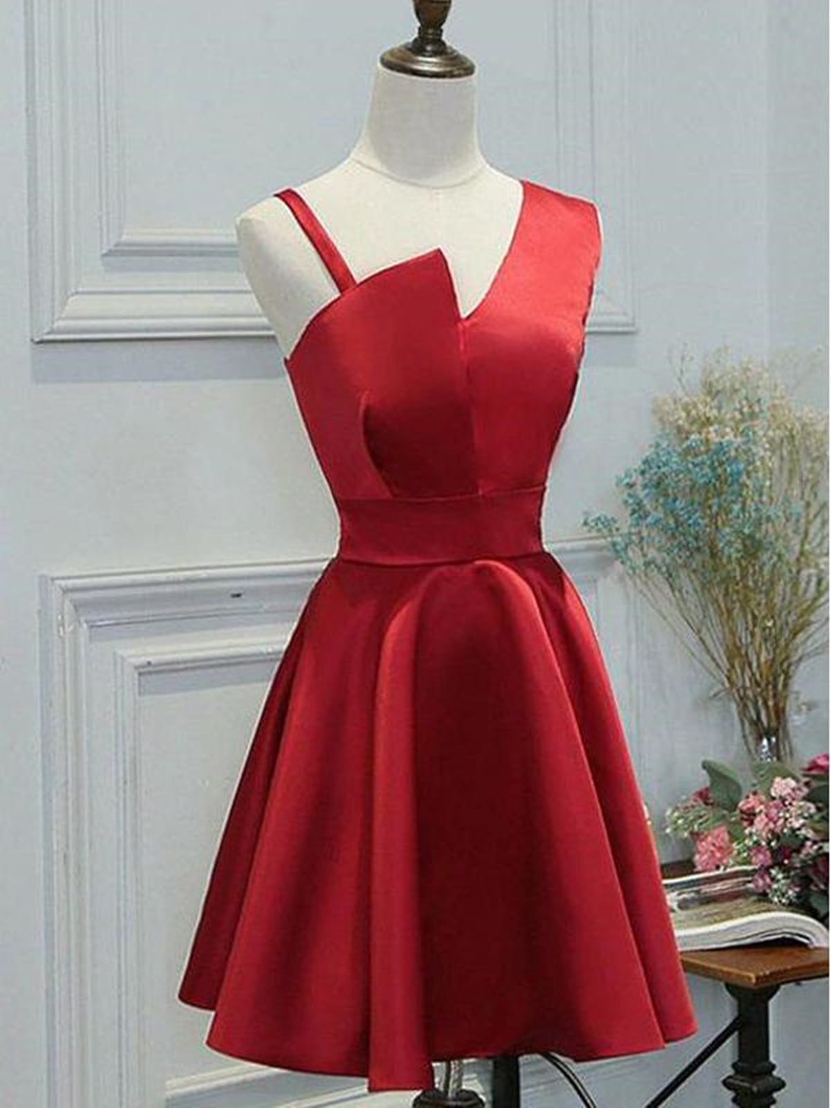A Line Short Red Prom Dresses, Short Red Graduation Homecoming Dresses A Line Short Red Prom Dresses, Short Red Graduation Homecoming Dresses