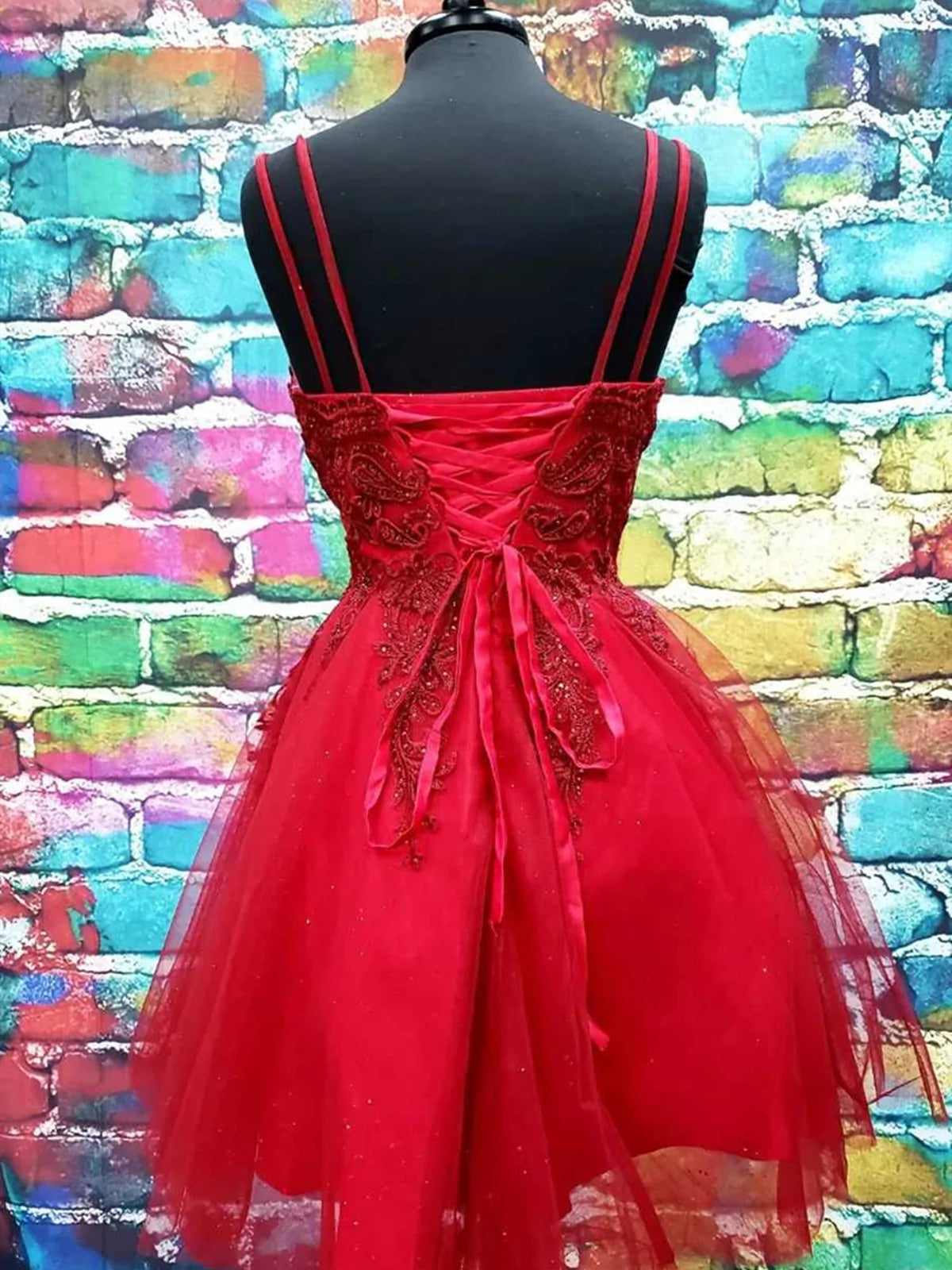 A Line V Neck Dark Red Lace Prom Dresses, Dark Red Lace Formal Homecoming Dresses, US 6 / Custom Color / No Rush A Line V Neck Dark Red Lace Prom Dresses, Dark Red Lace Formal Homecoming Dresses, US 6 / Custom Color / No Rush