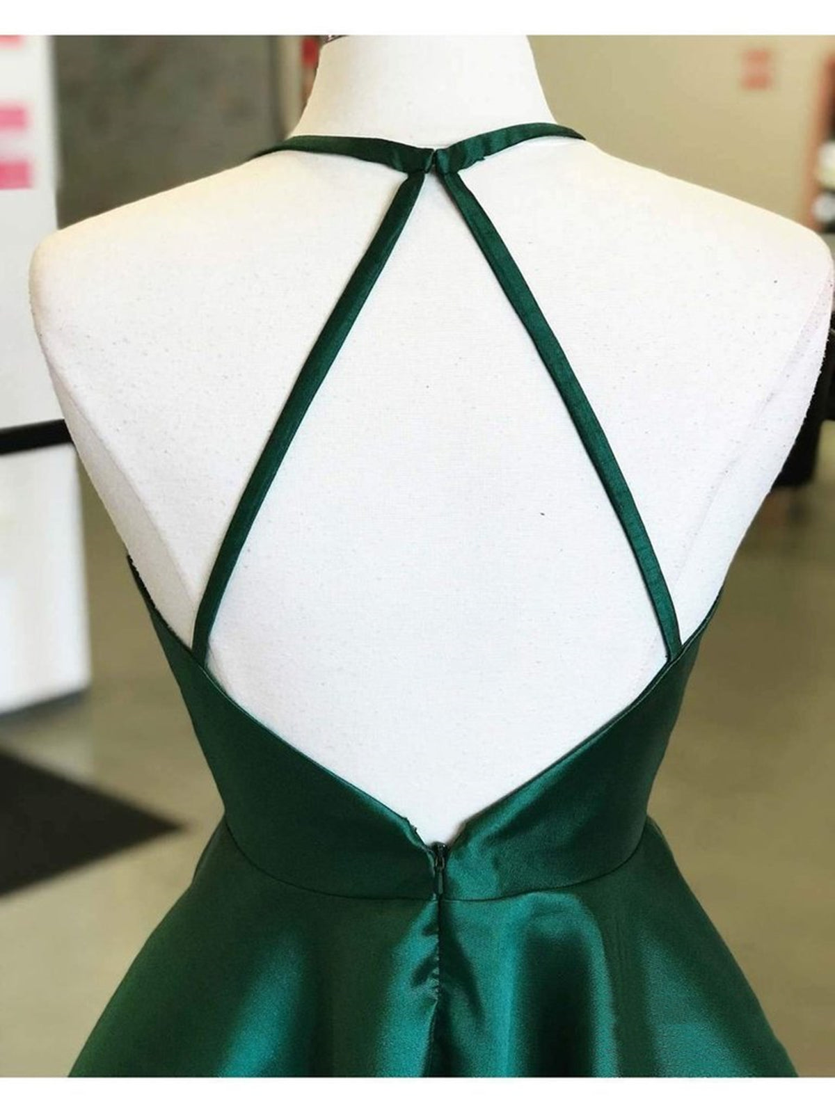 Backless Dark Green Short Prom Dresses, Short Dark Green Formal Homecoming Dresses, US 10 / Custom Color / No Rush Backless Dark Green Short Prom Dresses, Short Dark Green Formal Homecoming Dresses, US 10 / Custom Color / No Rush