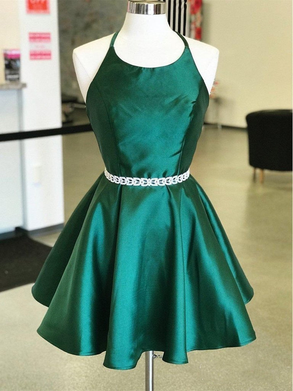 Backless Dark Green Short Prom Dresses, Short Dark Green Formal Homecoming Dresses, US 10 / Custom Color / No Rush Backless Dark Green Short Prom Dresses, Short Dark Green Formal Homecoming Dresses, US 10 / Custom Color / No Rush