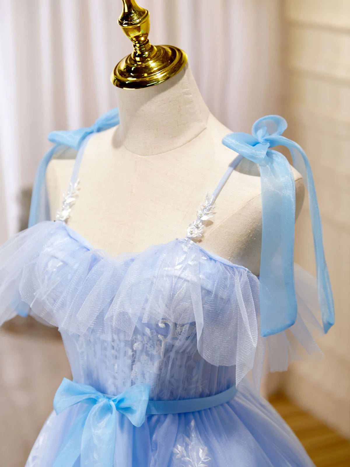 Cute Short Blue Lace Prom Dresses, Short Blue Lace Formal Graduation D - shegown Cute Short Blue Lace Prom Dresses, Short Blue Lace Formal Graduation D - shegown