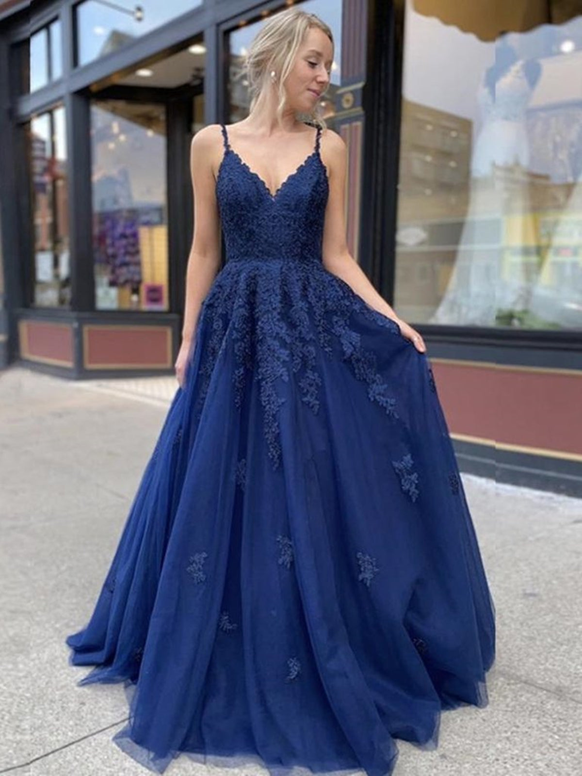 Dark Navy Blue Lace Prom Dresses, Dark Navy Blue Lace Formal Graduation Dresses Dark Navy Blue Lace Prom Dresses, Dark Navy Blue Lace Formal Graduation Dresses