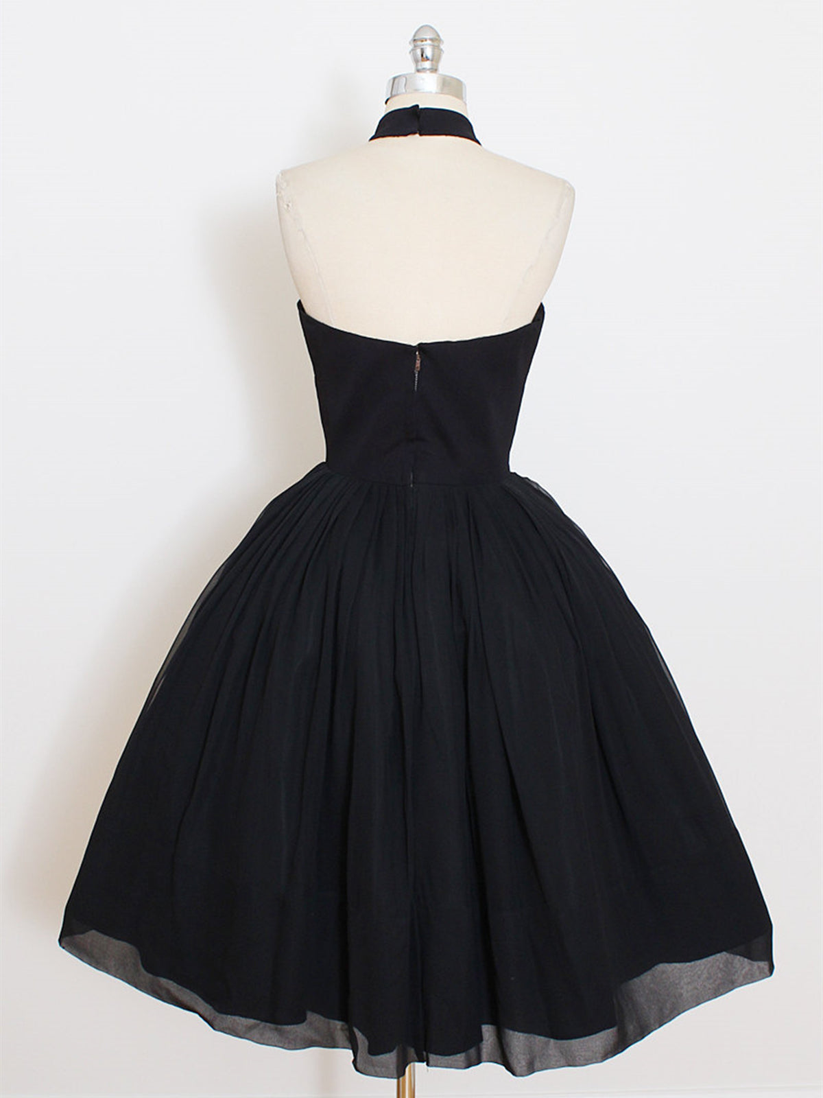 Halter Neck Short Black Backless Prom Dresses, Open Back Short Black F - shegown Halter Neck Short Black Backless Prom Dresses, Open Back Short Black F - shegown