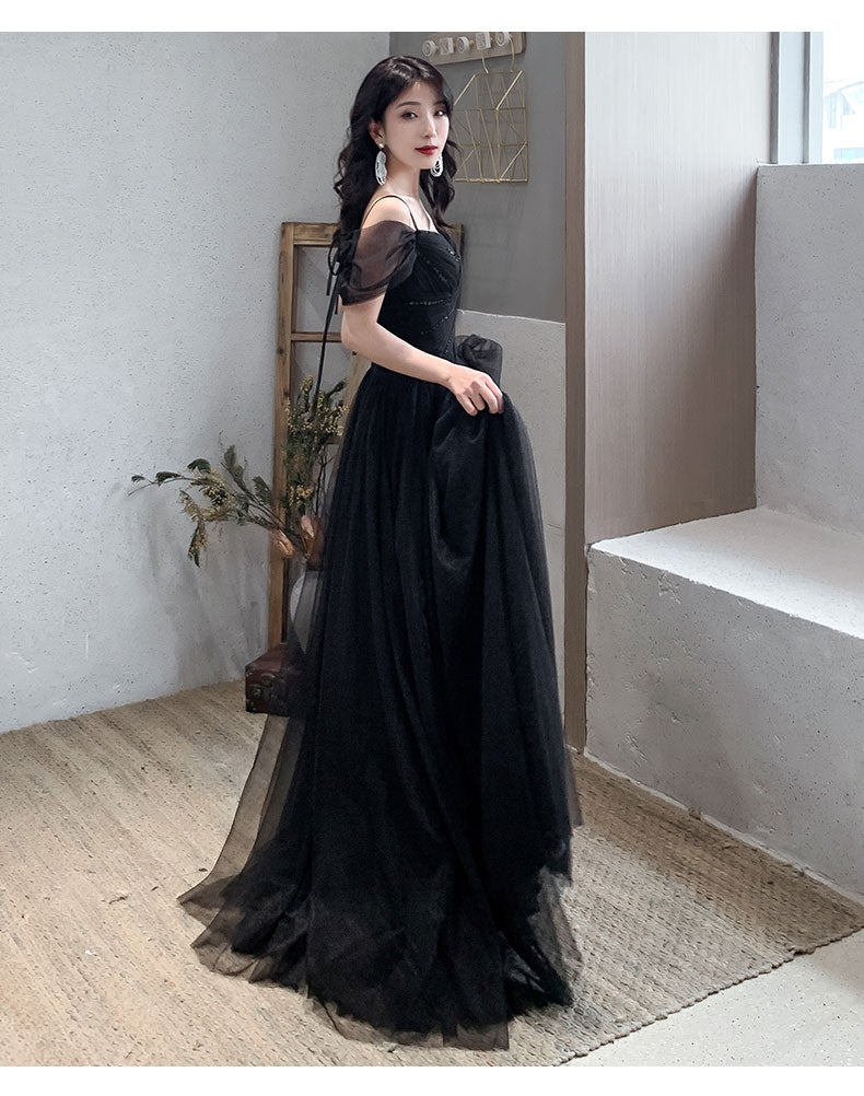black off the shoulder graduation dress Custom Made Off Shoulder Mermaid Black Prom Dress, Black Formal Dress, jbydress