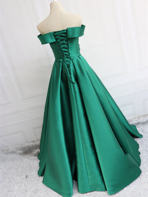 Off the Shoulder Blue/Green Long Prom Dresses, Green/Blue Off Shoulder Formal Evening Dresses