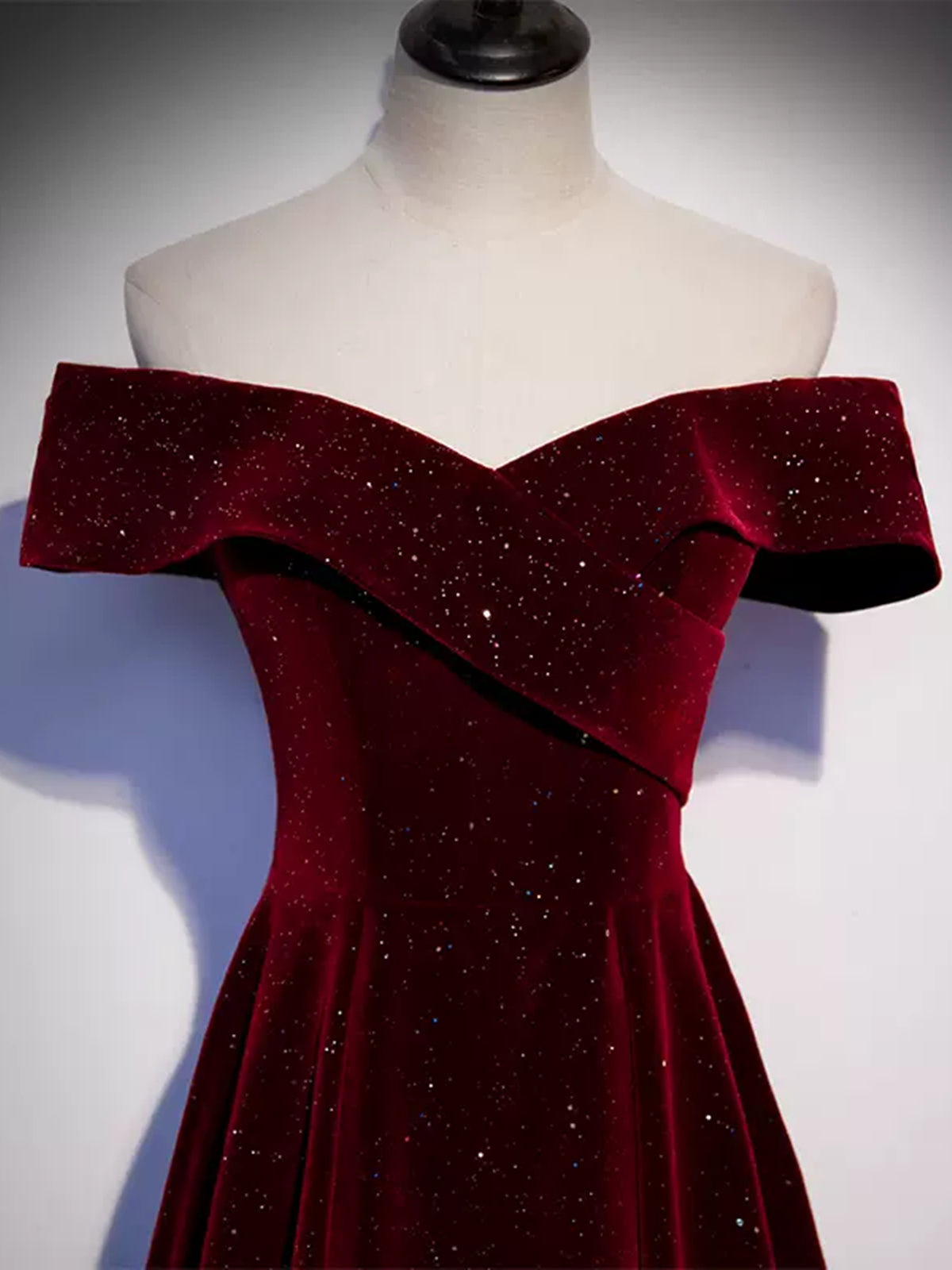 Off the Shoulder Burgundy Velvet Long Prom Dresses, Wine Red Long Formal Graduation Dresses, US 16 / Burgundy as Pics / With Rush+$19.99 Off the Shoulder Burgundy Velvet Long Prom Dresses, Wine Red Long Formal Graduation Dresses, US 16 / Burgundy as Pics / With Rush+$19.99