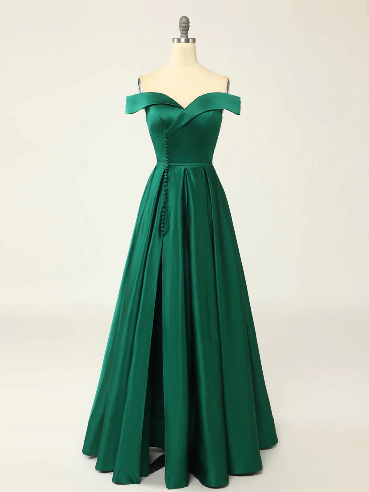 Off the Shoulder Green Long Prom Dresses, Off Shoulder Green Long Form - shegown Off the Shoulder Green Long Prom Dresses, Off Shoulder Green Long Form - shegown