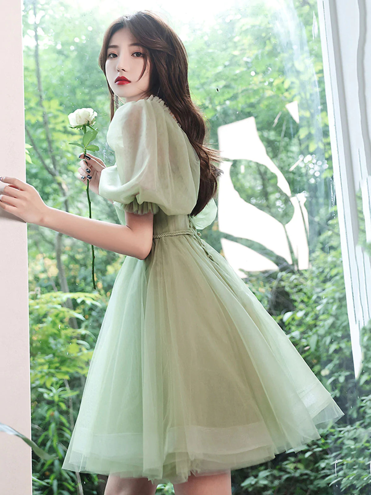 Off the Shoulder Short Green Prom Dresses, Off the Shoulder Short Gree - shegown Off the Shoulder Short Green Prom Dresses, Off the Shoulder Short Gree - shegown