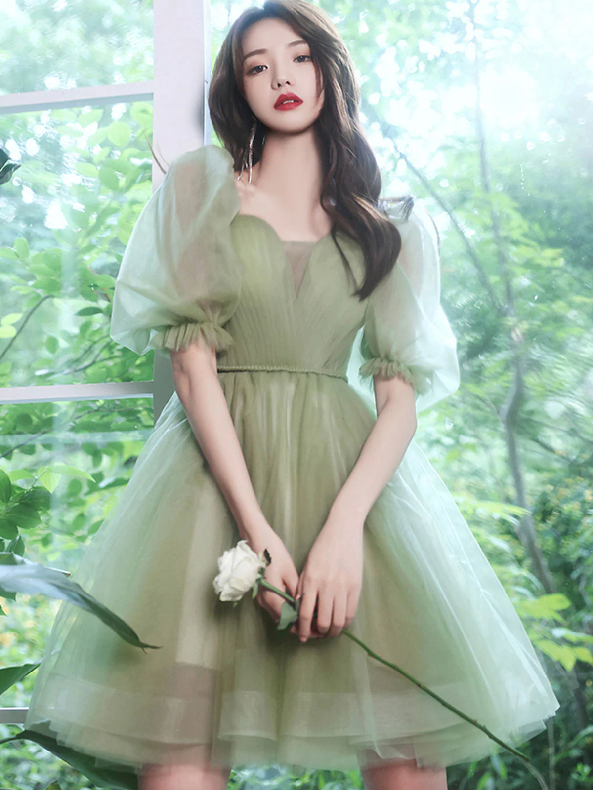 Off the Shoulder Short Green Prom Dresses, Off the Shoulder Short Gree - shegown Off the Shoulder Short Green Prom Dresses, Off the Shoulder Short Gree - shegown