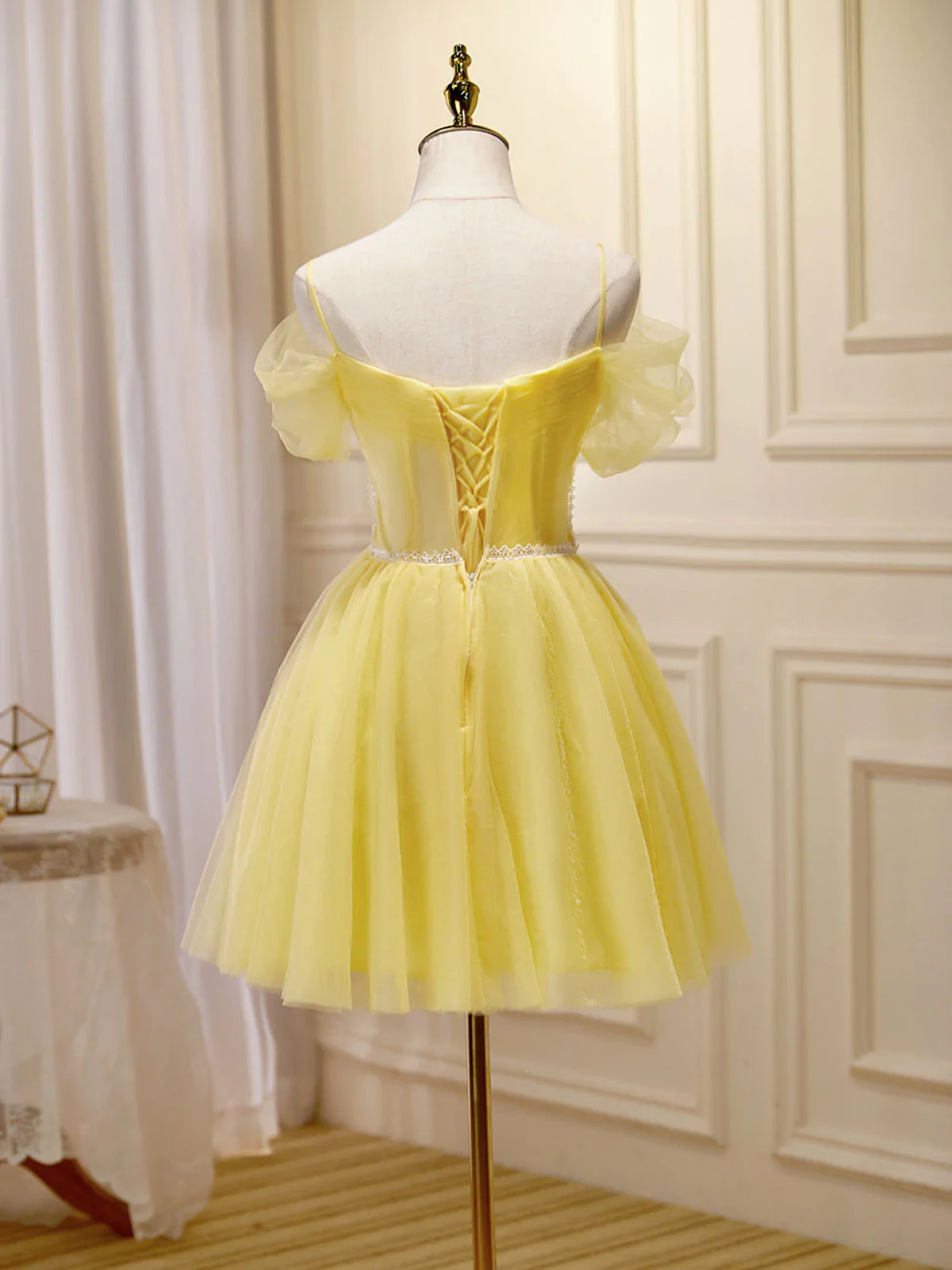 Off the Shoulder Short Yellow Prom Dresses, Off Shoulder Short Yellow Formal Graduation Dresses, Custom Size / Yellow as Pics / No Rush Off the Shoulder Short Yellow Prom Dresses, Off Shoulder Short Yellow Formal Graduation Dresses, Custom Size / Yellow as Pics / No Rush