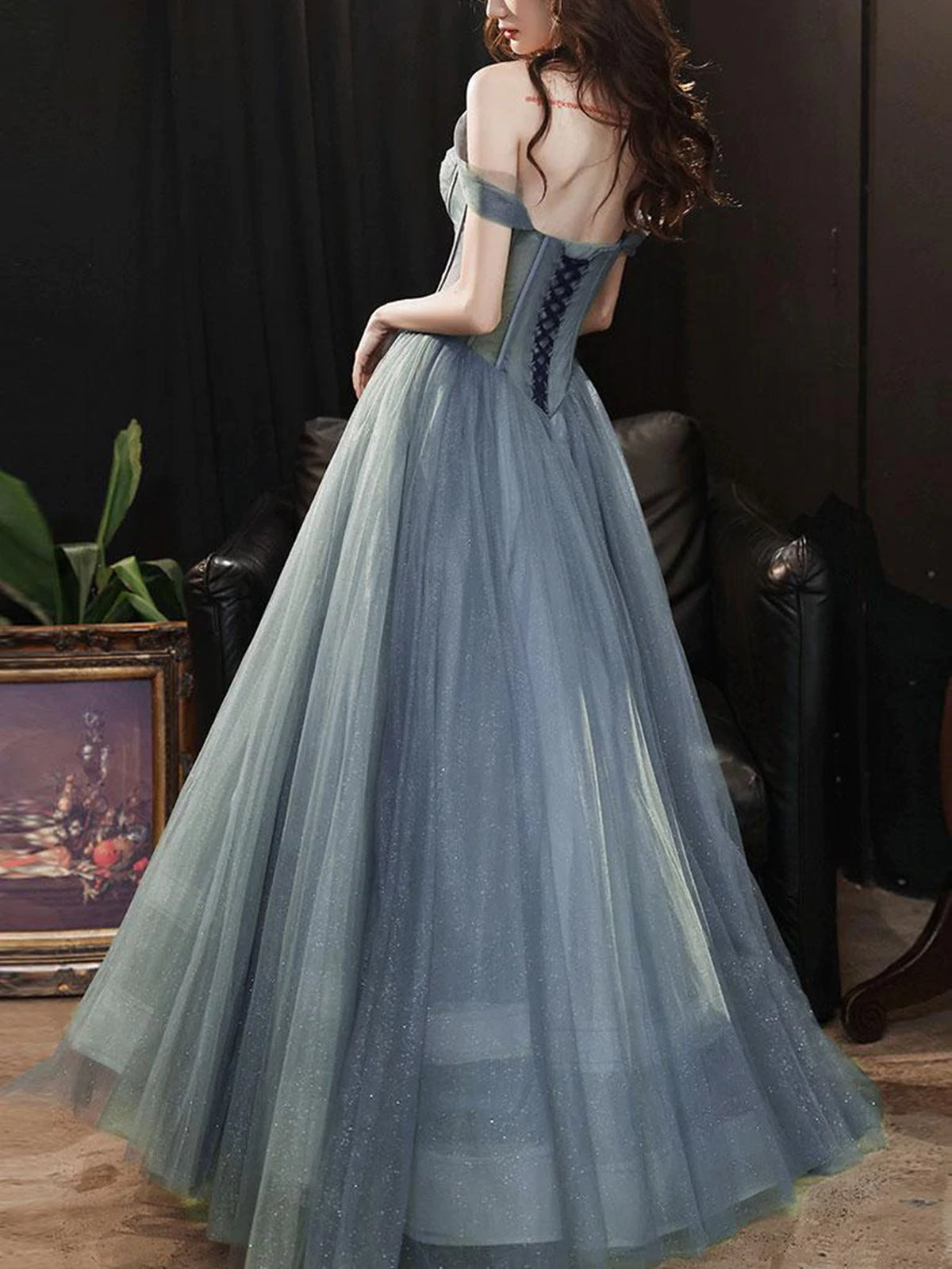 Off the Shoulder Silver Gray Prom Dresses, Silver Gray Off Shoulder Lo Off the Shoulder Silver Gray Prom Dresses, Silver Gray Off Shoulder Lo