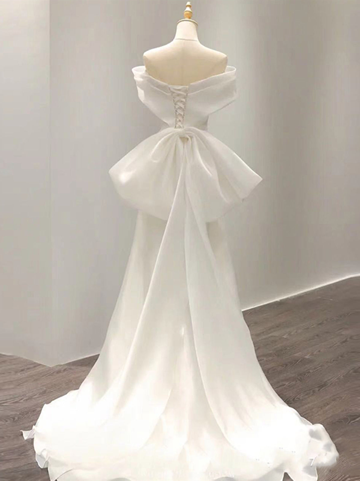 Off the Shoulder White Ivory Wedding Dresses, Ivory Prom Formal Graduation Dresses Off the Shoulder White Ivory Wedding Dresses, Ivory Prom Formal Graduation Dresses