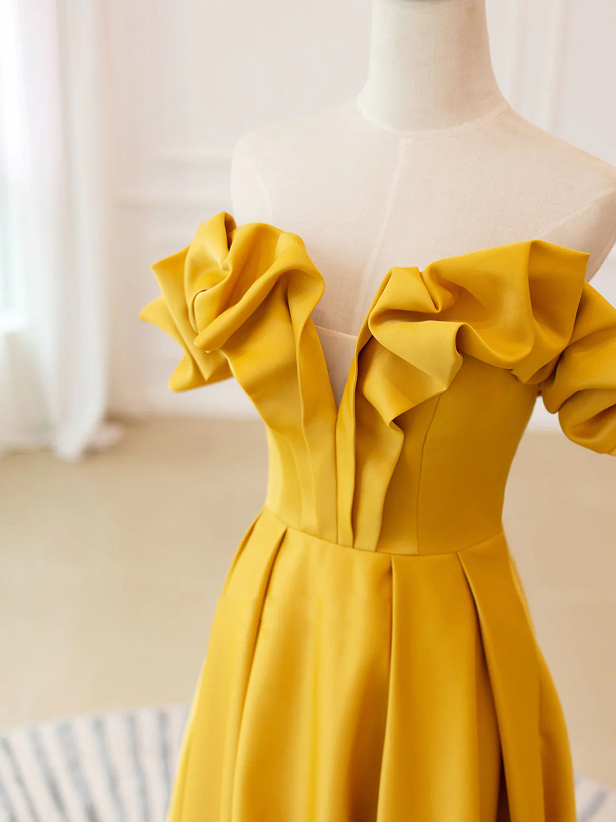 Off the Shoulder Yellow Burgundy Long Prom Dresses, Yellow Wine Red Lo - shegown Off the Shoulder Yellow Burgundy Long Prom Dresses, Yellow Wine Red Lo - shegown