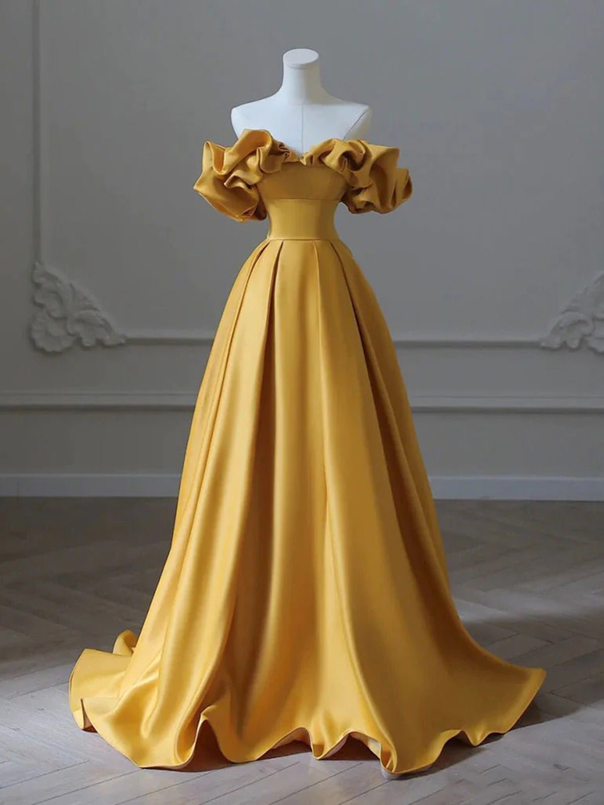 Off the Shoulder Yellow Long Prom Dresses, Yellow Off Shoulder Long Formal Evening Dresses, US 14 / Yellow as Pics / No Rush Off the Shoulder Yellow Long Prom Dresses, Yellow Off Shoulder Long Formal Evening Dresses, US 14 / Yellow as Pics / No Rush