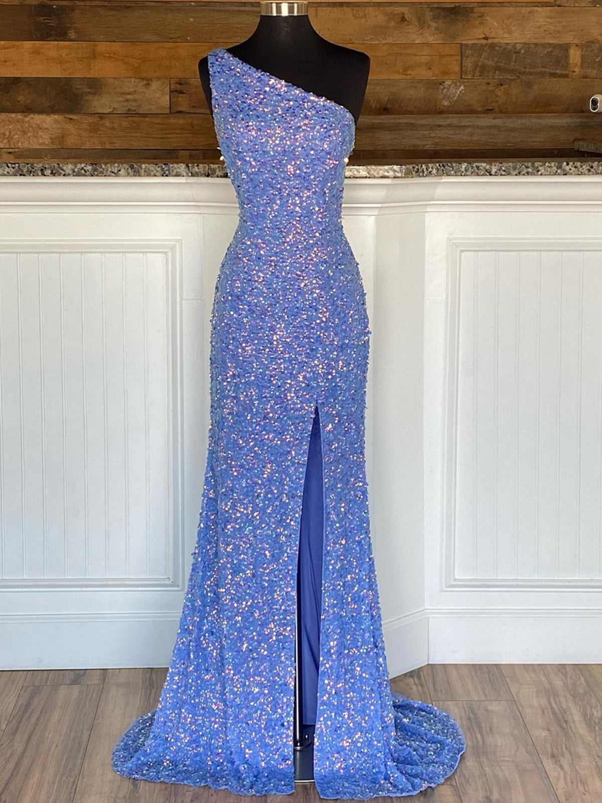 One Shoulder Purple Sequins Long Prom Dresses, One Shoulder Purple Lon - shegown One Shoulder Purple Sequins Long Prom Dresses, One Shoulder Purple Lon - shegown