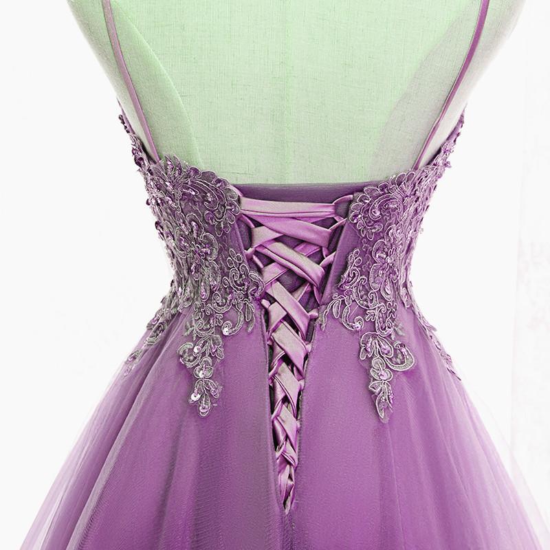 Purple High Low Lace Prom Dresses, Light Purple High Low Lace Formal H - shegown Purple High Low Lace Prom Dresses, Light Purple High Low Lace Formal H - shegown
