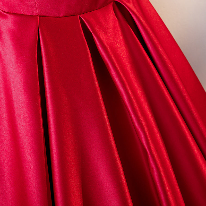 Red Tea Length Prom Dresses, Red Tea Length Formal Bridesmaid Dresses - shegown Red Tea Length Prom Dresses, Red Tea Length Formal Bridesmaid Dresses - shegown