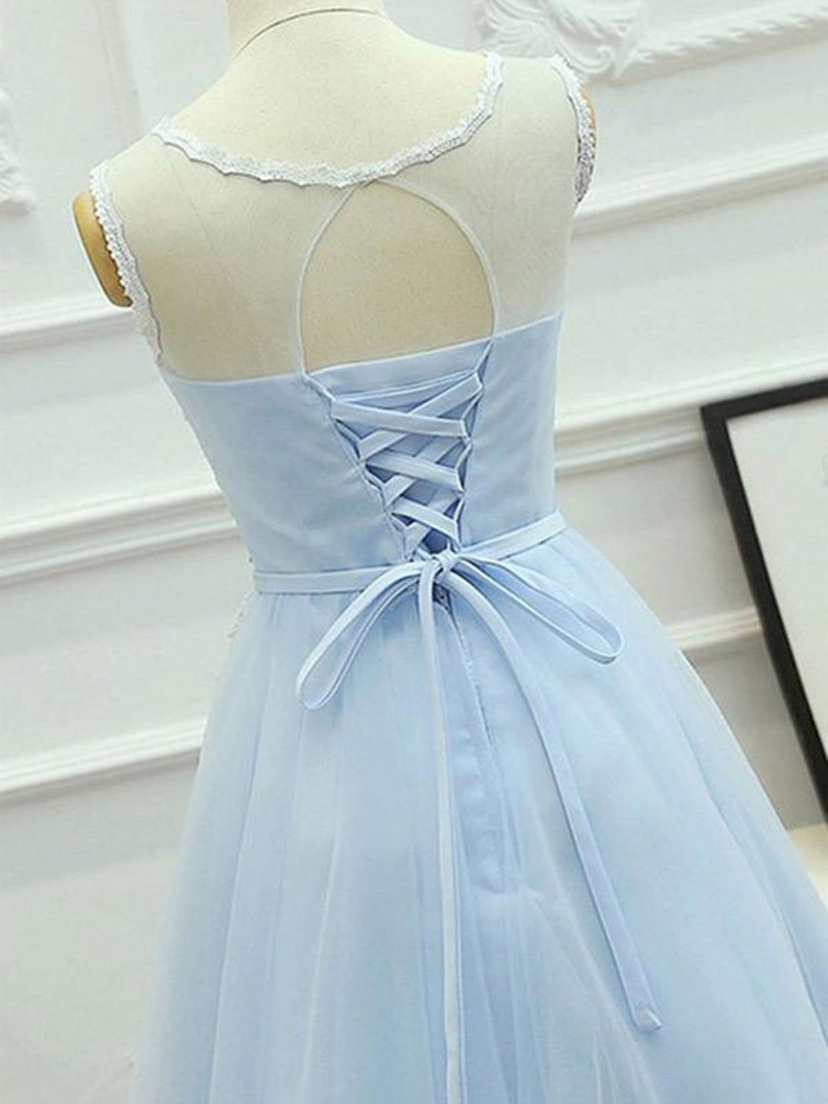 Round Neck Short Blue Lace Prom Dresses, Short Light Blue Lace Formal Graduation Dresses, US 14 / Blue as Pics / With Rush+$19.99 Round Neck Short Blue Lace Prom Dresses, Short Light Blue Lace Formal Graduation Dresses, US 14 / Blue as Pics / With Rush+$19.99