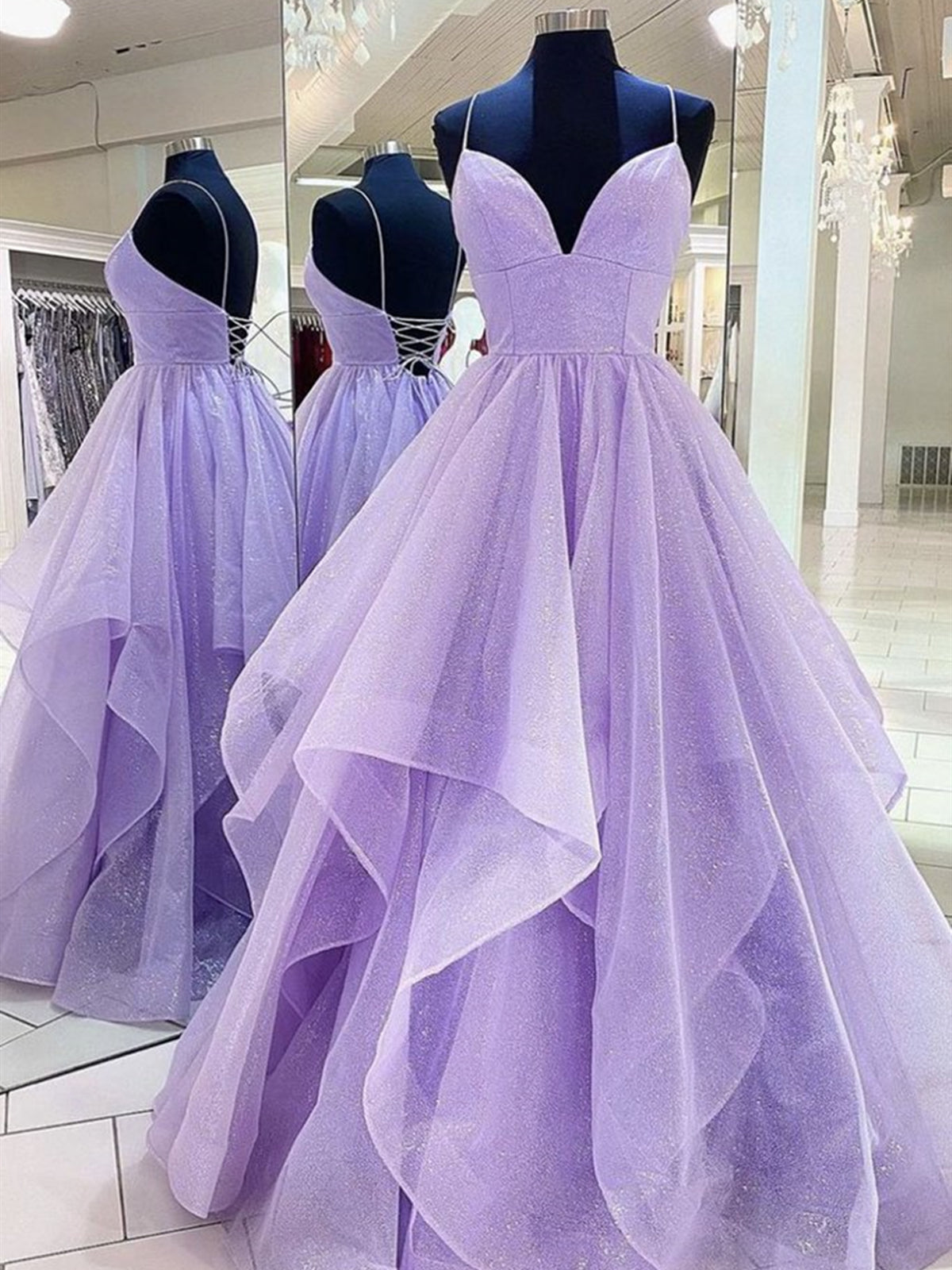 windsor purple prom dress Shiny V Neck Purple Long Prom Dresses, Purple V Neck Long Formal Evening Dresses, US 14 / Purple as Pics / No Rush