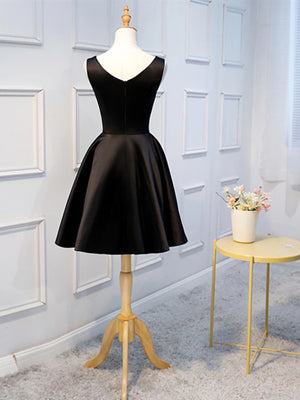 Short Black Prom Dresses, Black Short Formal Homecoming Dresses