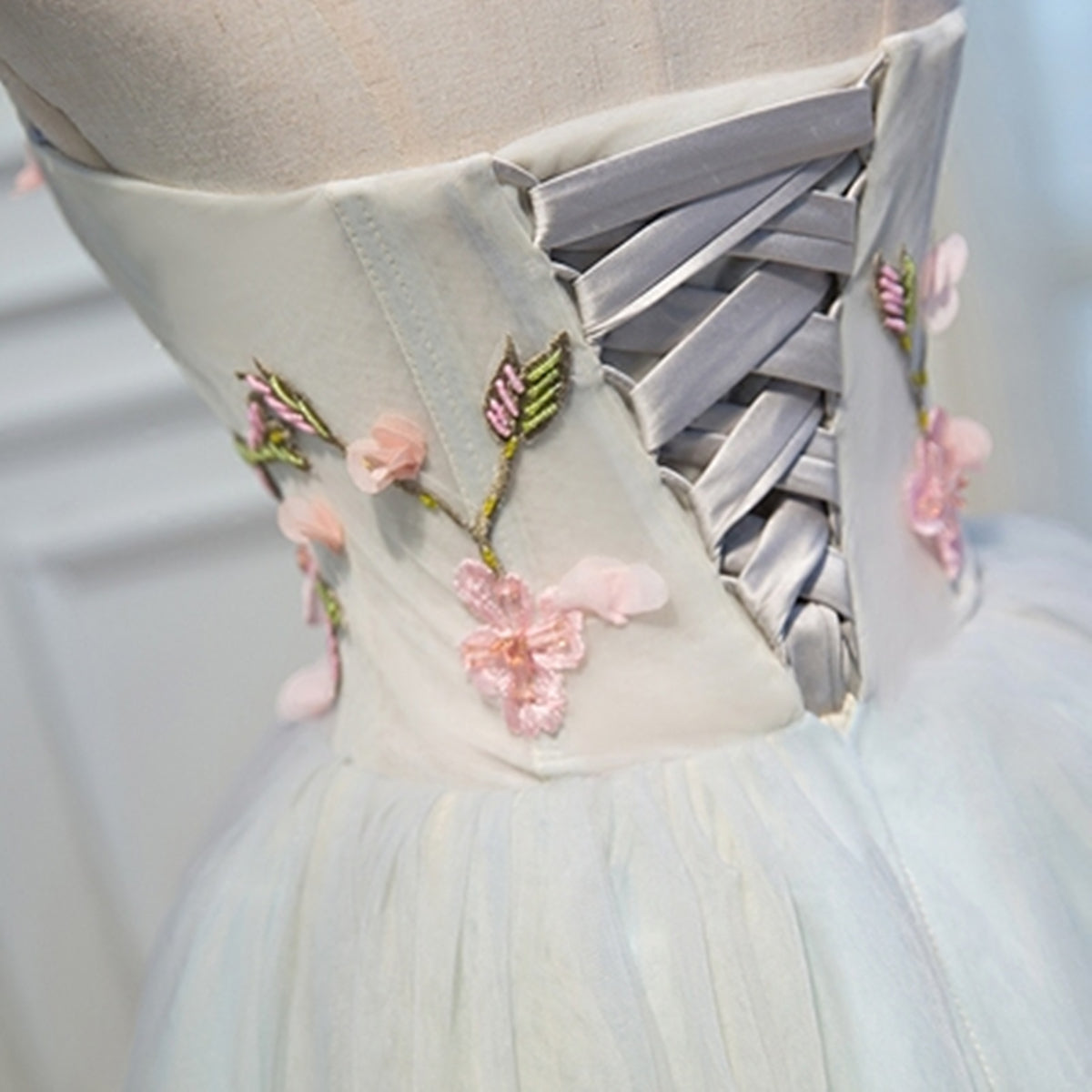 Short Light Green Tulle Prom Dresses, Short Tulle Floral Formal Homeco - shegown Short Light Green Tulle Prom Dresses, Short Tulle Floral Formal Homeco - shegown