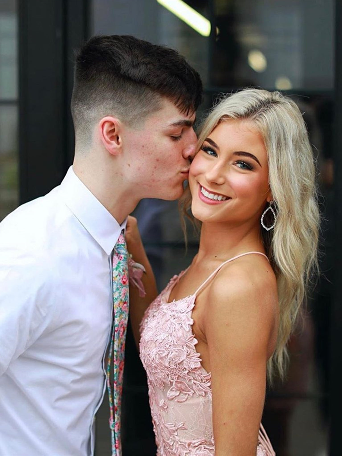 Short Pink Backless Lace Prom Dresses, Short Open Back Lace Formal Homecoming Dresses, US 10 / Custom Color / No Rush Short Pink Backless Lace Prom Dresses, Short Open Back Lace Formal Homecoming Dresses, US 10 / Custom Color / No Rush