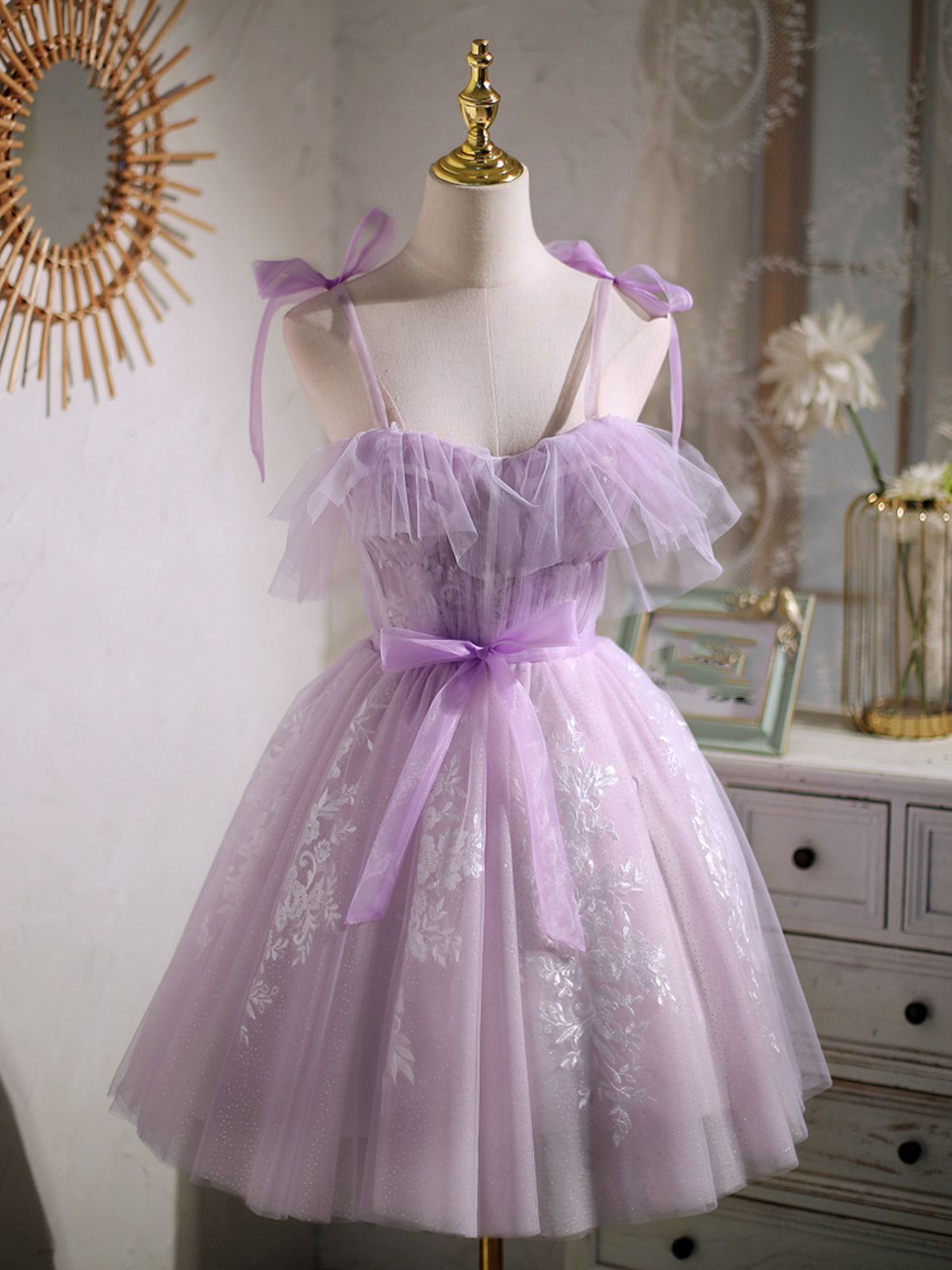 Short Purple Lace Prom Dresses, Short Purple Lace Formal Homecoming Dr - shegown Short Purple Lace Prom Dresses, Short Purple Lace Formal Homecoming Dr - shegown