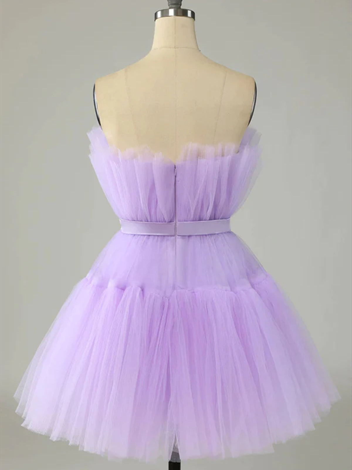 Short Purple Strapless Tulle Prom Dresses, Short Lavender Tulle Graduation Homecoming Dresses Short Purple Strapless Tulle Prom Dresses, Short Lavender Tulle Graduation Homecoming Dresses