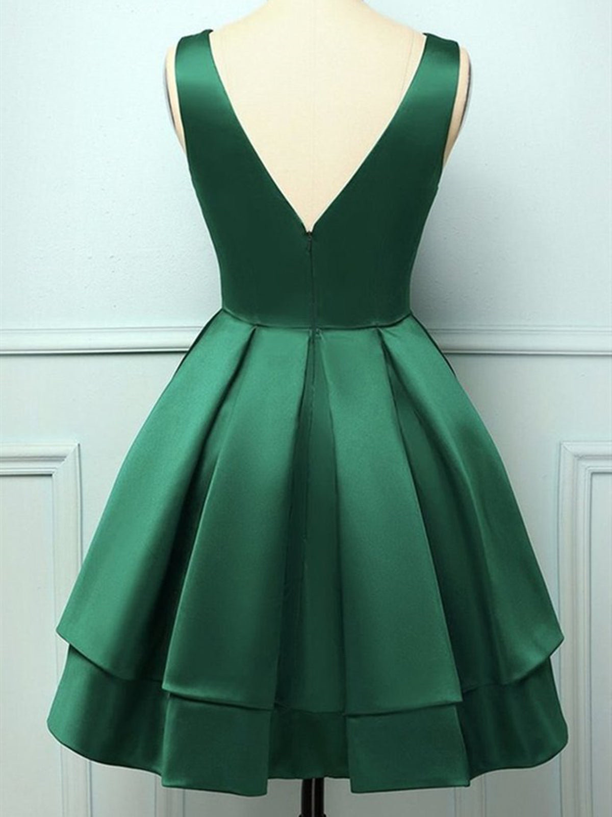 Short V Neck Dark Green Prom Dresses, Short V Neck Dark Green Formal Homecoming Dresses, US 2 / Custom Color / With Rush+$19.99 Short V Neck Dark Green Prom Dresses, Short V Neck Dark Green Formal Homecoming Dresses, US 2 / Custom Color / With Rush+$19.99