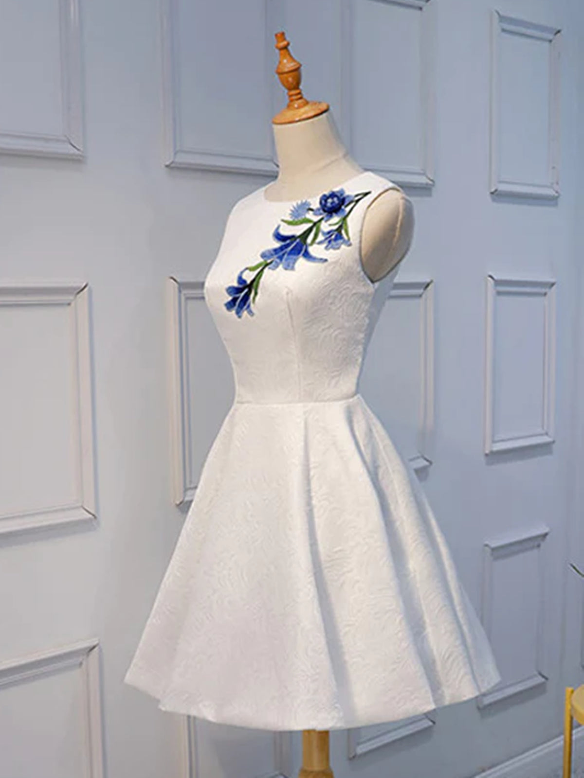 Short White Lace Floral Prom Dresses, Short White Lace Floral Formal Homecoming Dresses, US 14 / Custom Color / No Rush Short White Lace Floral Prom Dresses, Short White Lace Floral Formal Homecoming Dresses, US 14 / Custom Color / No Rush
