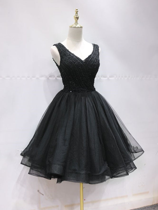 Short Black Lace Prom Dresses, Short Black Lace Homecoming Graduation Dresses, US 12 / Custom Color / No Rush