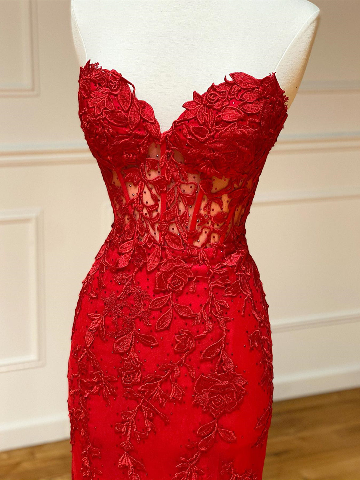 Strapless Red Blue Black Purple Lace Mermaid Long Prom Dresses, Mermaid Long Lace Formal Dresses, US 6 / Custom Color / No Rush Strapless Red Blue Black Purple Lace Mermaid Long Prom Dresses, Mermaid Long Lace Formal Dresses, US 6 / Custom Color / No Rush