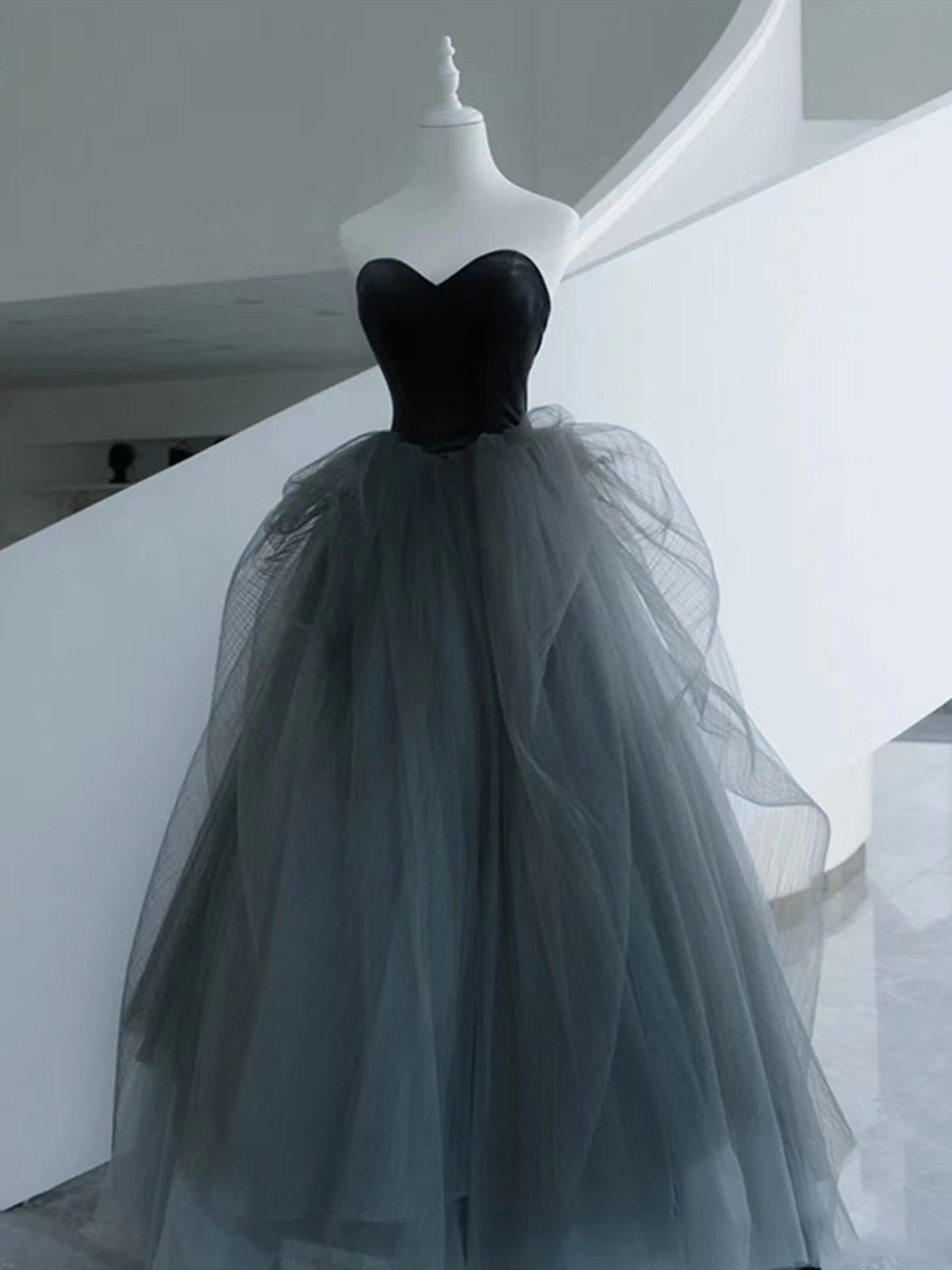 Sweetheart Neck Gray Tulle Long Prom Dresses Gray Tulle Long Formal Graduation Dresses, US 4 / Gray as Pics / No Rush Sweetheart Neck Gray Tulle Long Prom Dresses Gray Tulle Long Formal Graduation Dresses, US 4 / Gray as Pics / No Rush